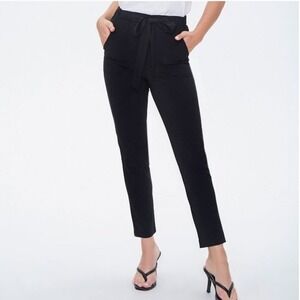 White House Black Market -193 WHBM The Tapered Ankle Black Tie Waist Pants Small